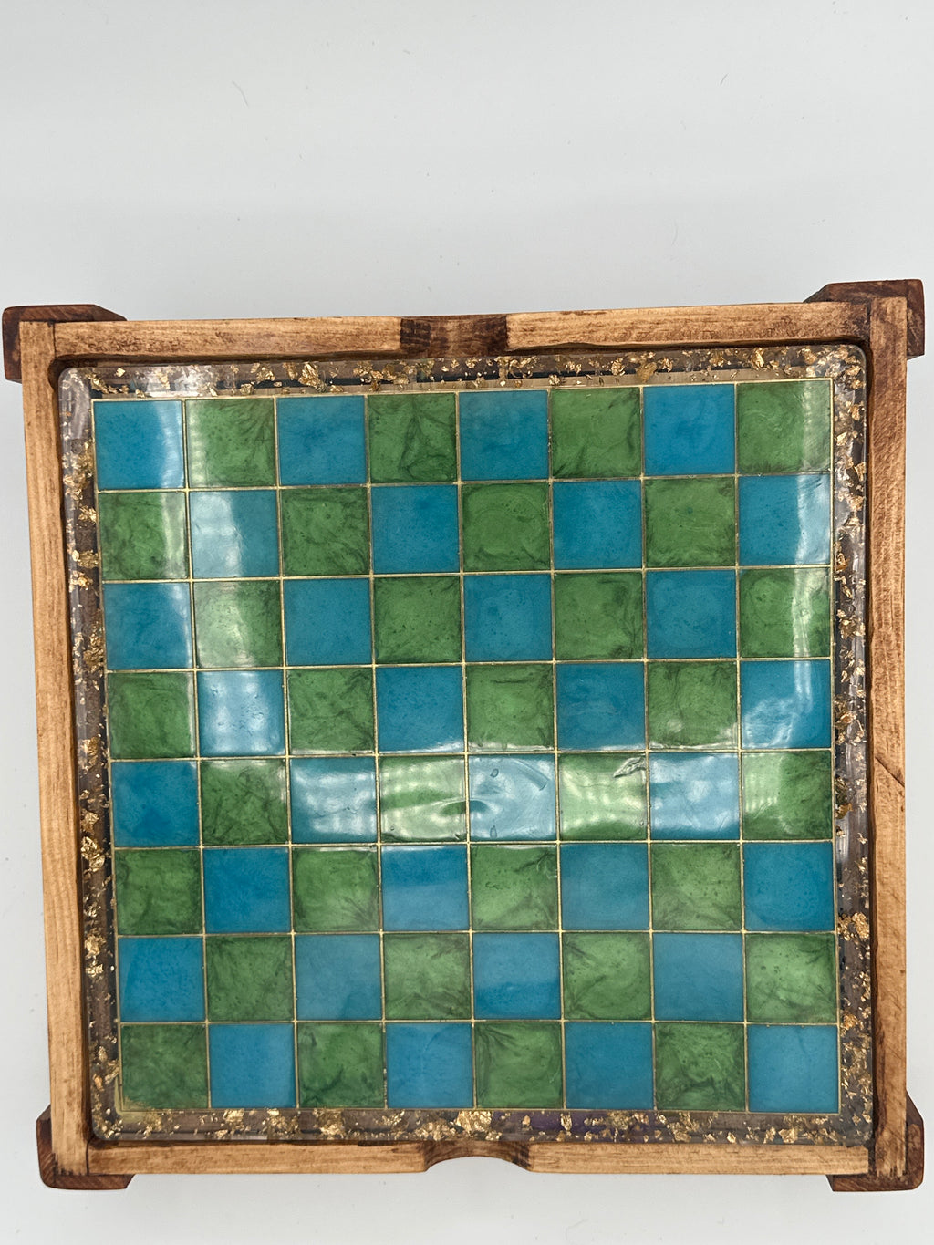 Chessboard small / Teal  and Green / Weight 4lbs / Item 278