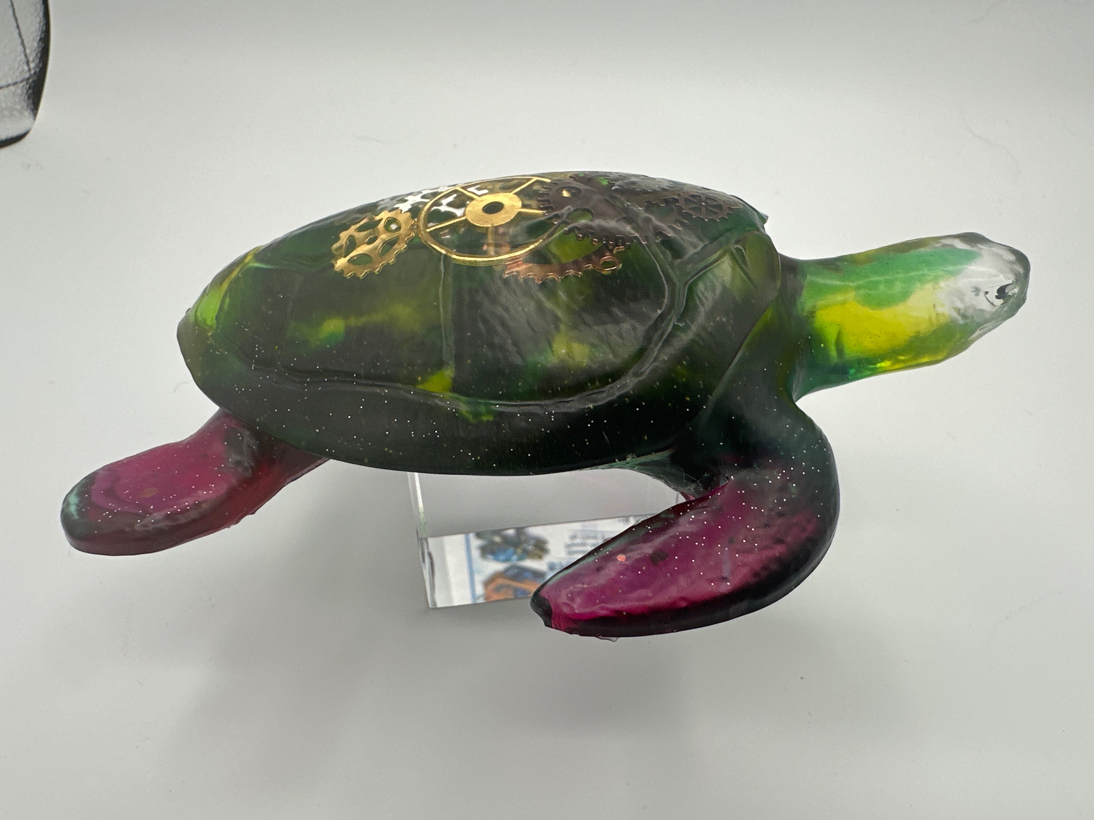 Sea Turtle/ Green / Magenta/ Gears / Fish head / Item 353
