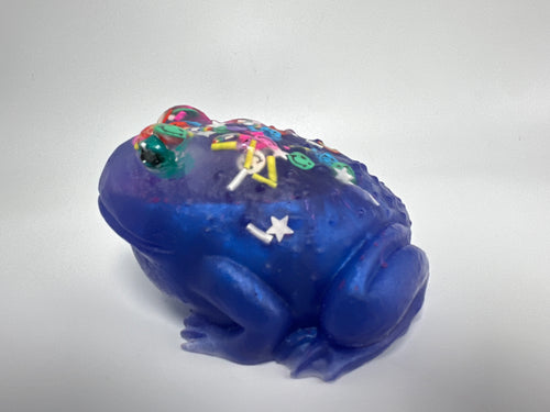Bullfrog, blue / 3.5 inches/ confetti /Item 48